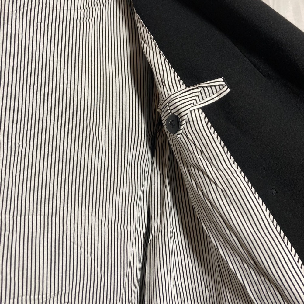Maeve Anthropologie Black Double Breasted Pinstripe Lined Blazer XS Minimalist - Picture 6 of 7